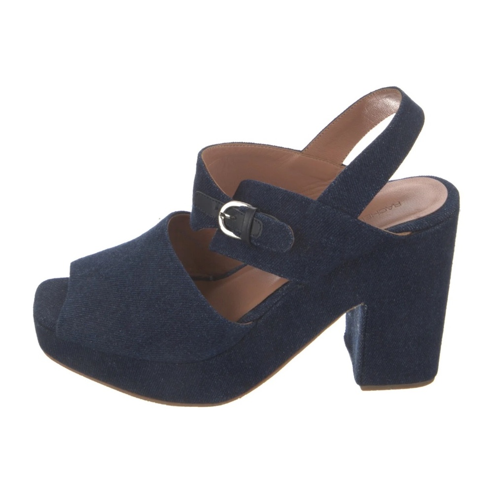 RACHEL COMEY BLUE DENIM SLINGBACK PLATFORMS 10